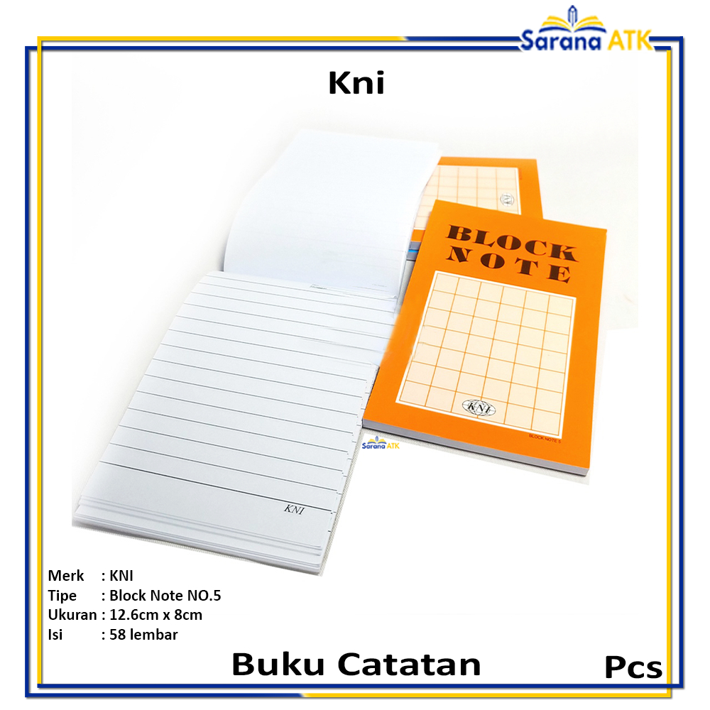 

Kni - Buku Catatan / Block Note NO.5 Kecil - Pcs