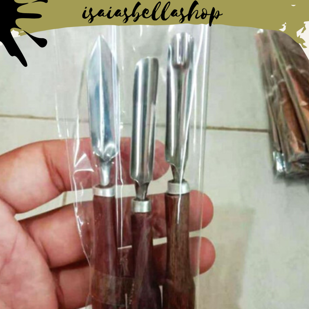 pisau ukir buah set 3 pisau garnish buah dan sayur pisau ukir buah / pisau garnish / pisau carving /