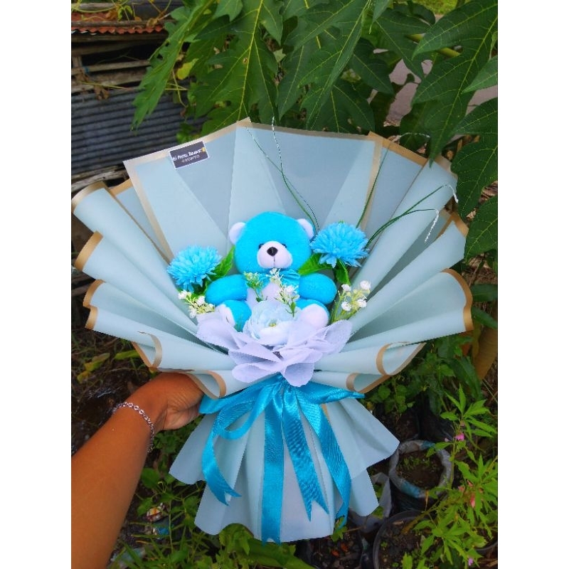 Buket boneka murah + bunga artificial Rii_Pastel_Bouquet Buket boneka + foto polaroid/buket kado/buk