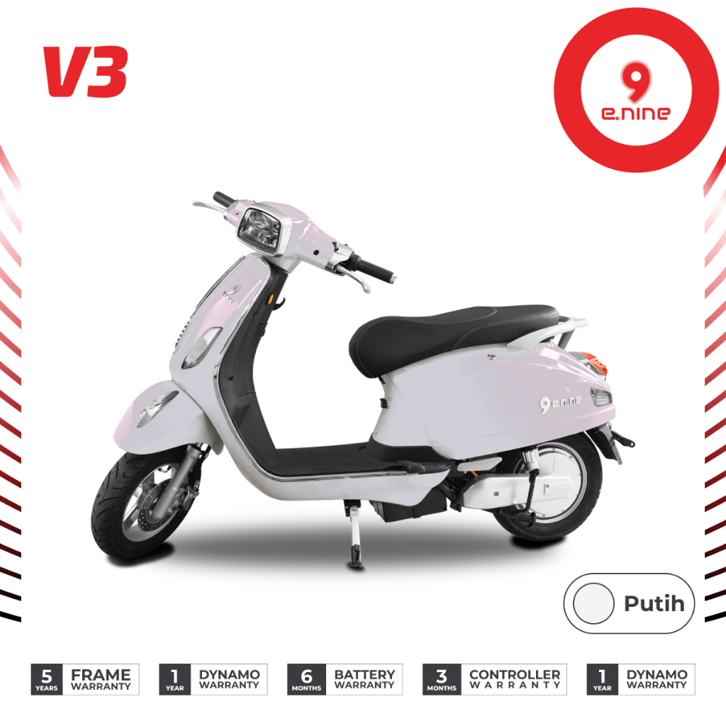 Enine Indonesia Motor Listrik V3 - Putih