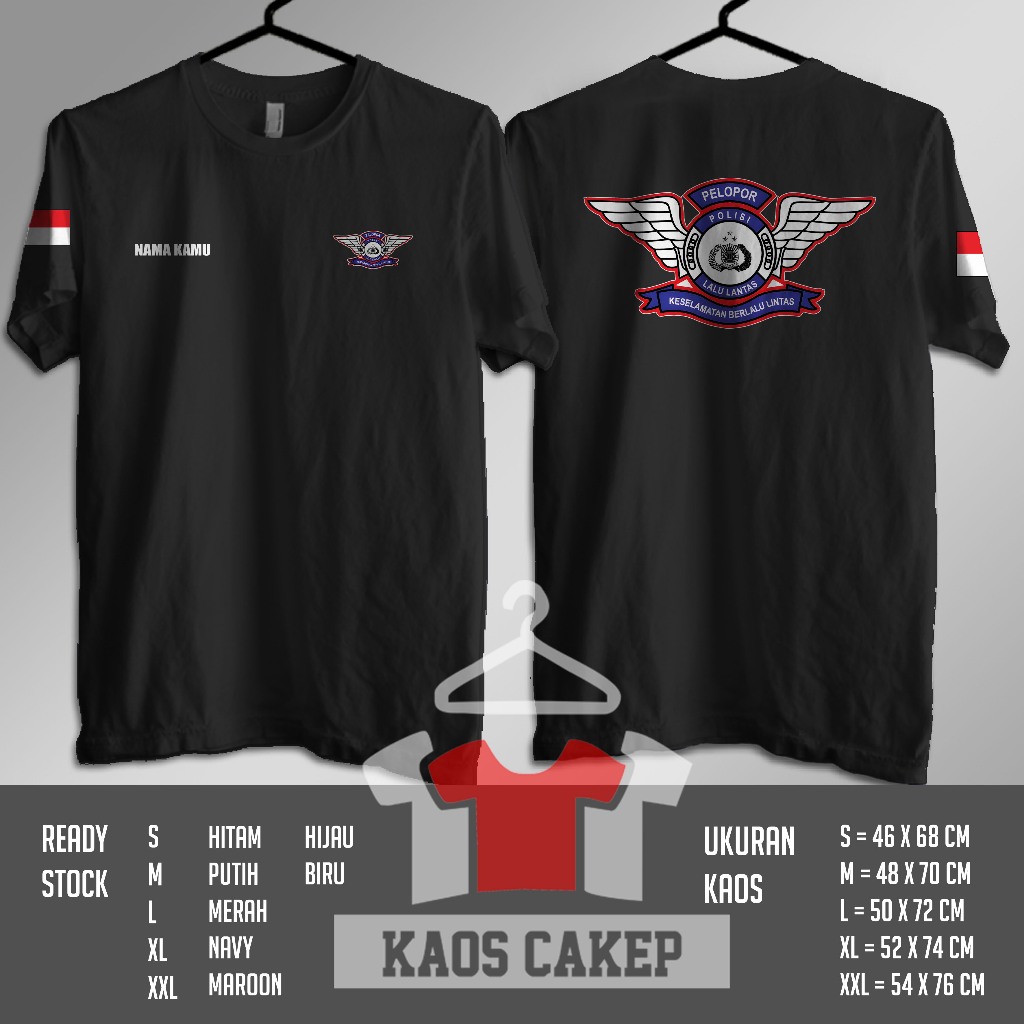 Kaos Pelopor Polisi Lalu Lintas Keselamatan Berlalu Lintas Gratis Nama Baju Distro