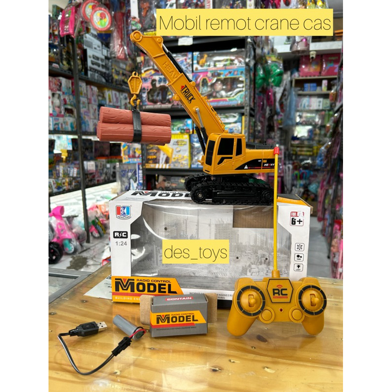 NEWMAINAN ANAK MOBIL REMOTE CAS CHARGE MOBIL CRANE TRUCK/MOBIL REMOTE CRANE CHARGE