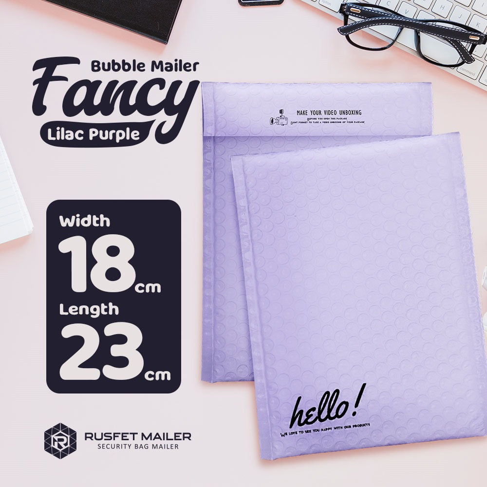 Amplop Bubble Packing Bubble Mailer Lilac Purple Rusfet 18x23