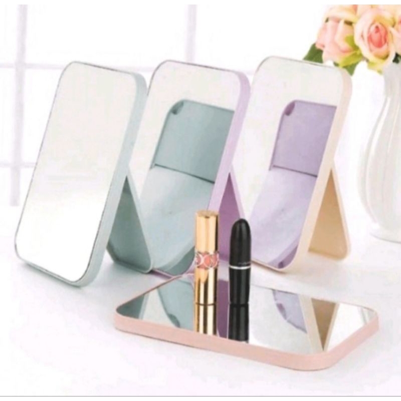 Cermin lipat persegi portable STANDING BEAUTY MIRROR - Marc Fashion Makassar