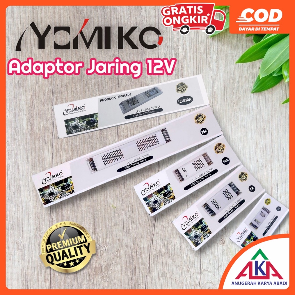 ART V63Y YOMIKO Ultra Slim Power Supply LED Adaptor Jaring 12V 3A 5A 1A 16A 2A 3A