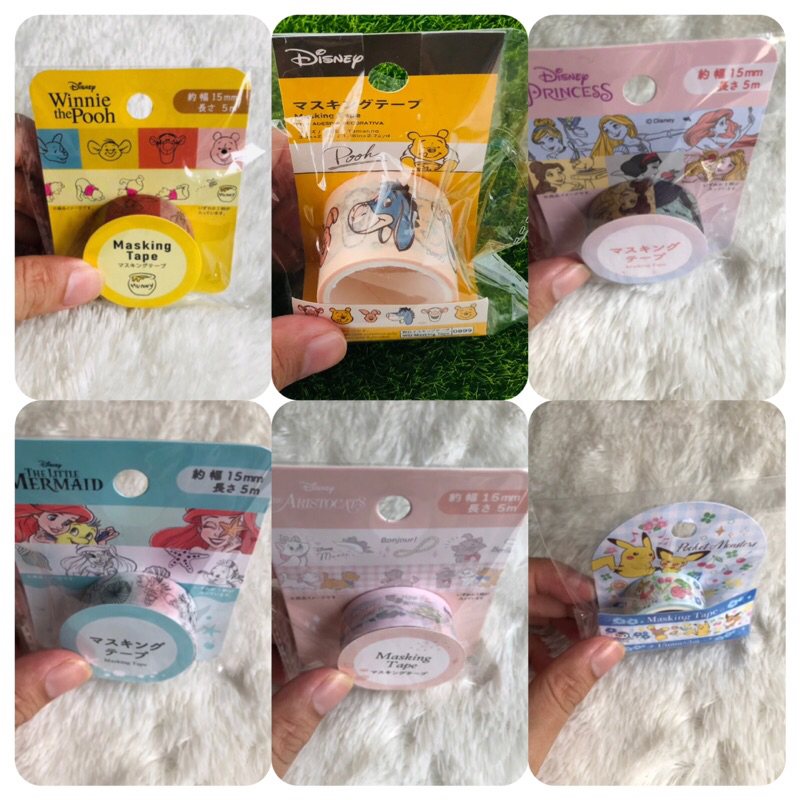 

masking tape/ washi tape /selotip kertas winnie the pooh ariel princess pokemon aristocats