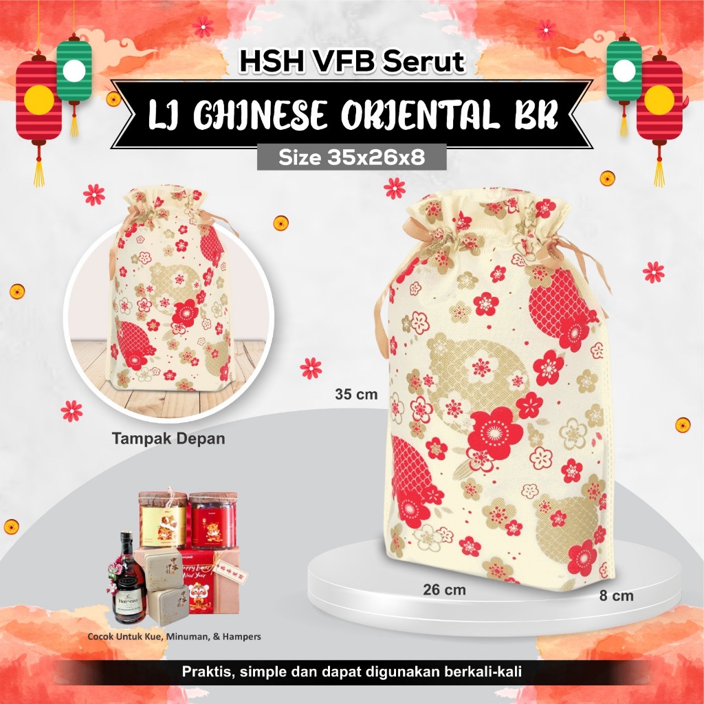 

Tas Imlek Tas Bingkisan Hampers Imlek Goodie Bag Imlek Tas Imlek Serut 35x26x08