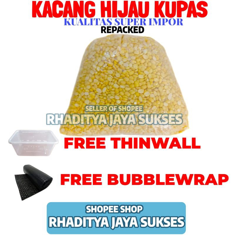 

Kacang Hijau Kupas 250gr premium super merk clover