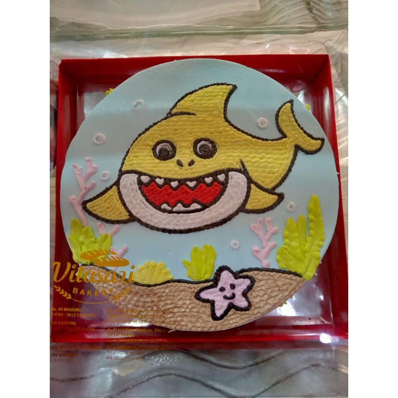 

Cake ultah anak karakter baby shark - kue ulang tahun karakter - kue ultah anak - birthday cake