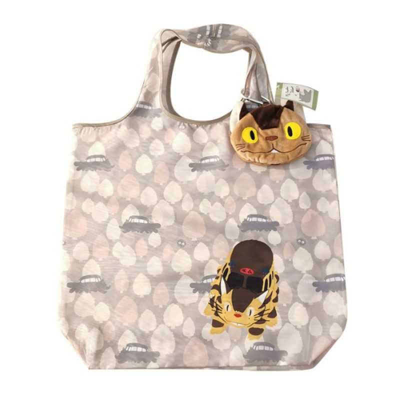 GHIBLI Studio Catbus Totoro Coklat Shopping Tote Bag Tas Belanja ORI