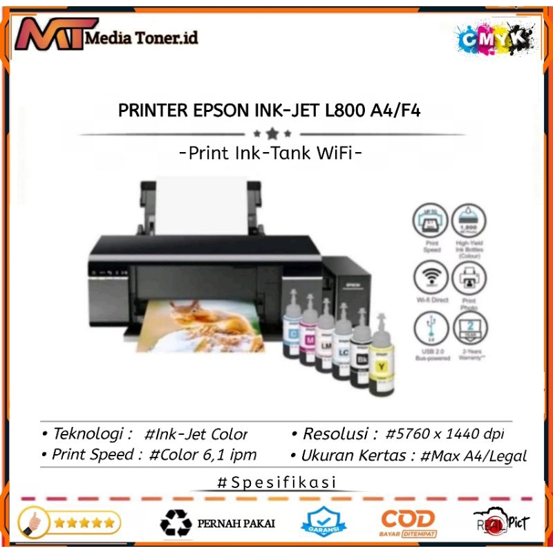 Printer Epson L805 ink-jet wifi Printer bisa untuk sablon bergaransi