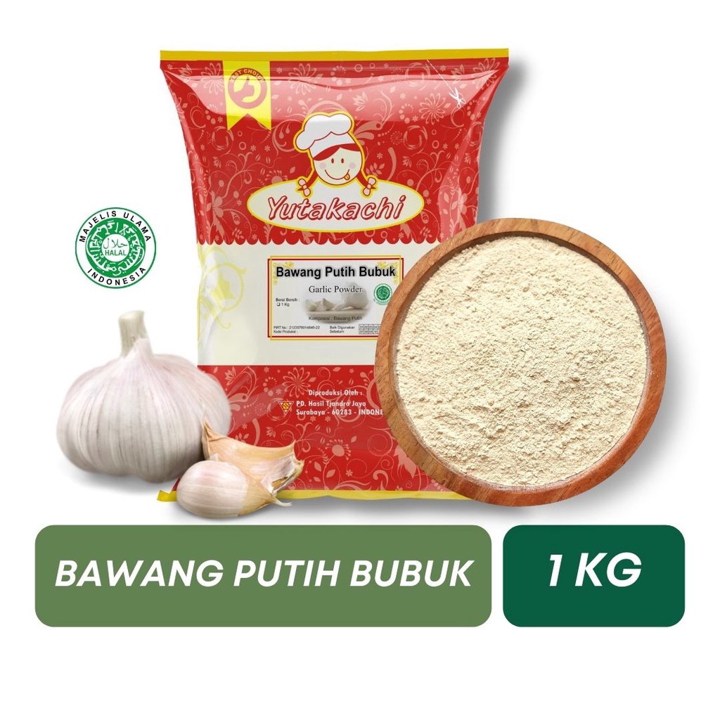 

1212 Brands Festival MURNI Bawang Putih Bubuk 1Kg Yutakachi Premium Garlic Powder Pusat Bumbu Rempah Alami Termurah grosir