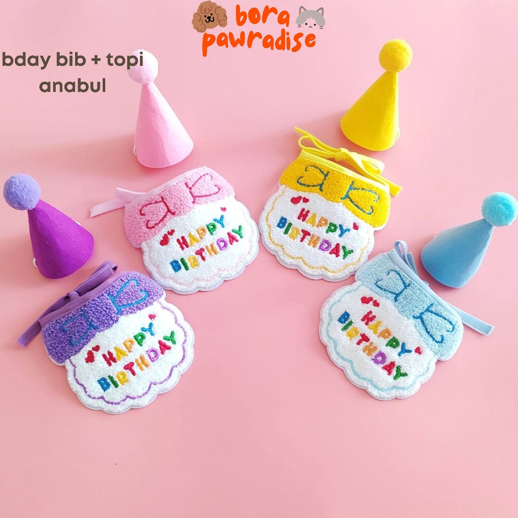 PROMO HARI INI Bib Ulang Tahun Kucing  Bib Ulang Tahun Anjing  Birthday Pet Bib  Topi Ulang Tahun An