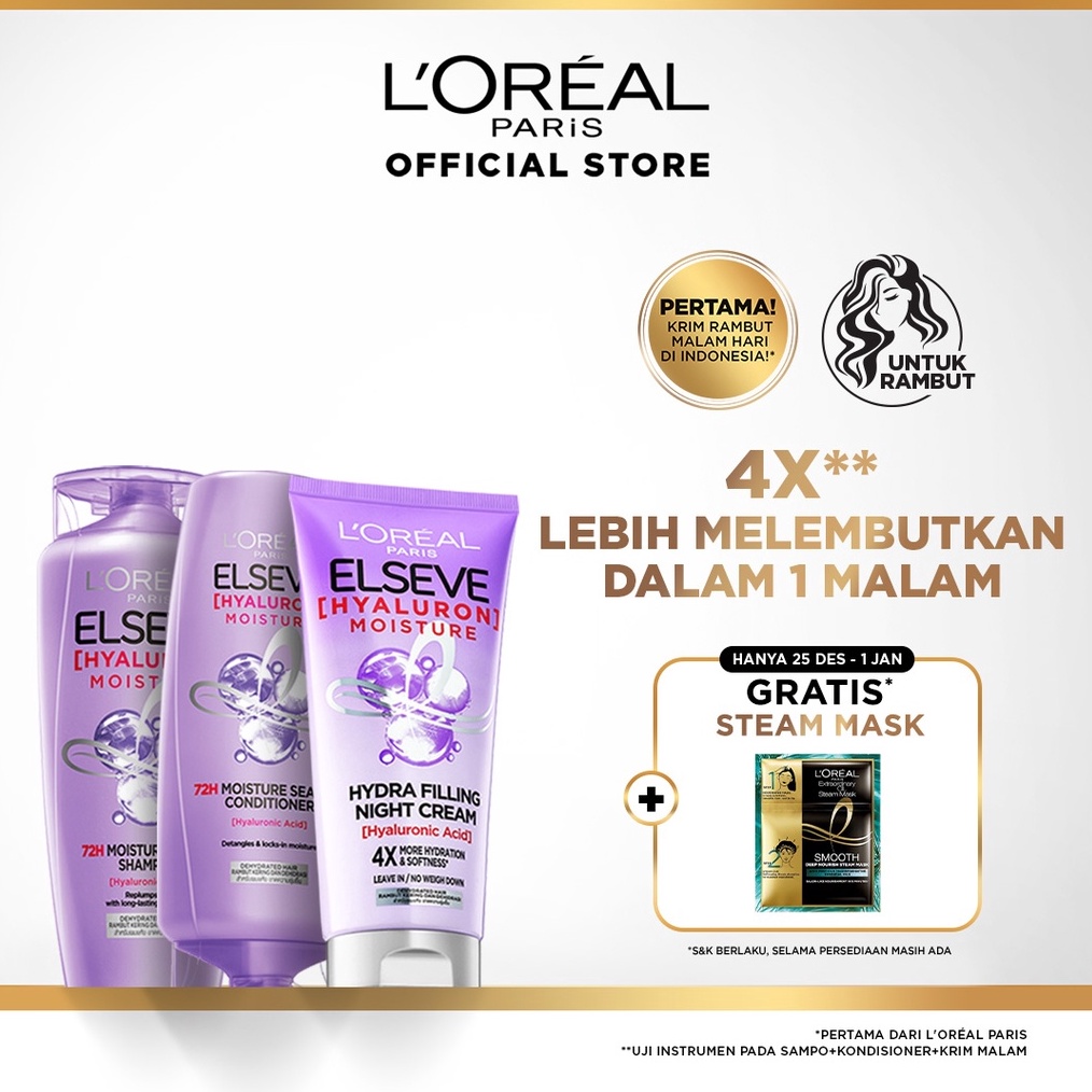 TERLARIS BRANDS FESTIVAL LOral Paris ELSEVE Hyaluronic Shampoo 28ml  Hyaluronic Conditioner 28ml  Hy