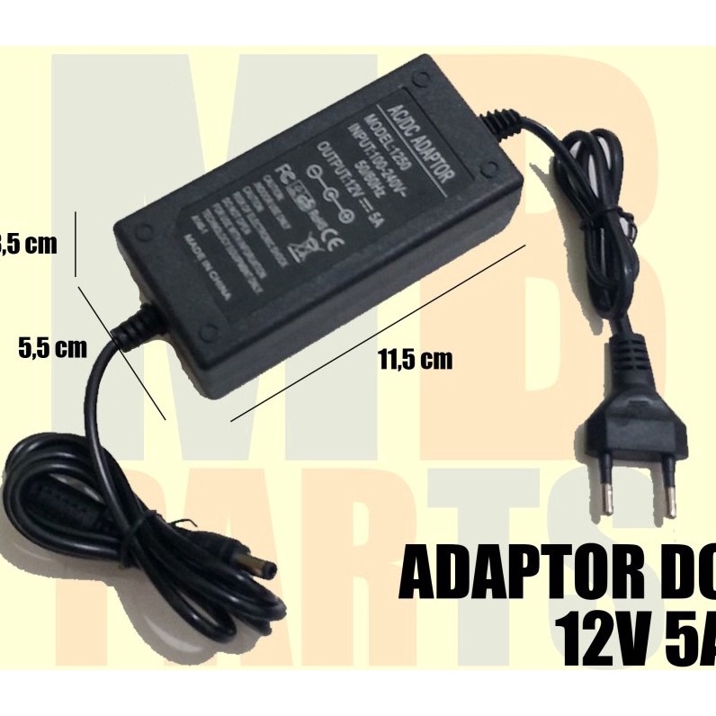 Terlaris Adaptor 12 Volt 5 Amper Murni Untuk Pompa DC