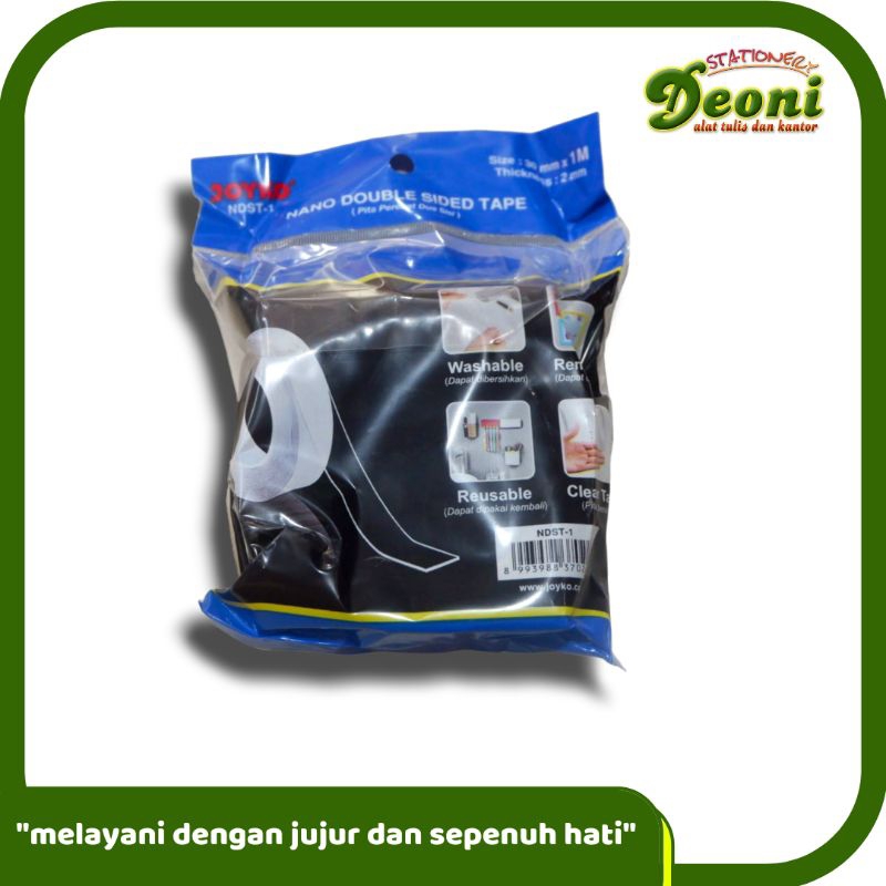 

Joyko Nano Double Tape Bening / Pita Perekat Dua Sisi 30mm x 1m x 2mm 754