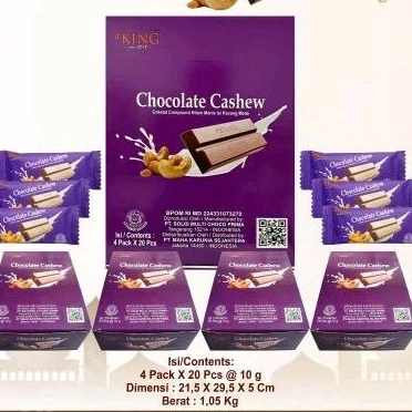 

BIG SALE dking coklat Cashew 1 dus isi 4pak cklt isi kacang mede gas