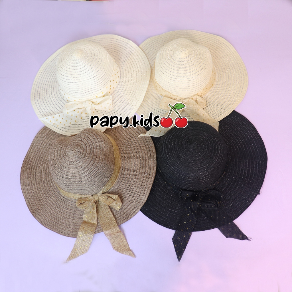 Topi pantai rajut pita / Topi pantai dewasa