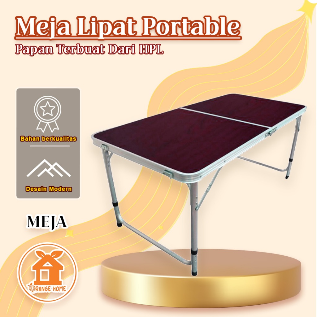 Meja Lipat portable Meja Kaki Bulat / Kotak Meja Koper meja makan lesehan meja lipat kayu meja serbaguna