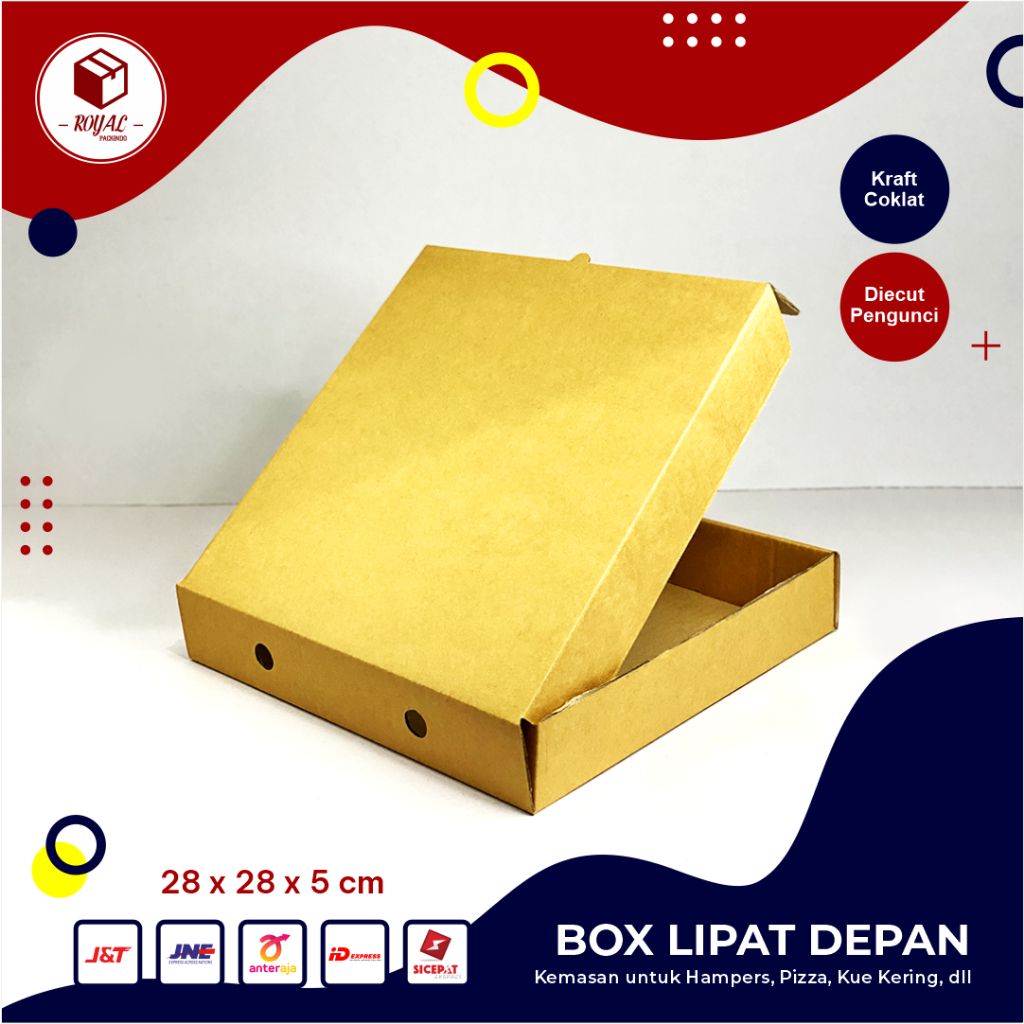 

Box DC LD (28 x 28 x 5 cm ) Kardus/Polos/Packing/Hampers/karduspizza/boxpizza/kemasankue/kardus - Bisa Custom Sablon Printi