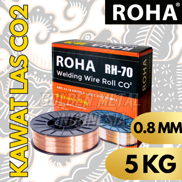 Kawat Las CO Roll/Kawat Las CO2 0.8mm 5 KG ROHA