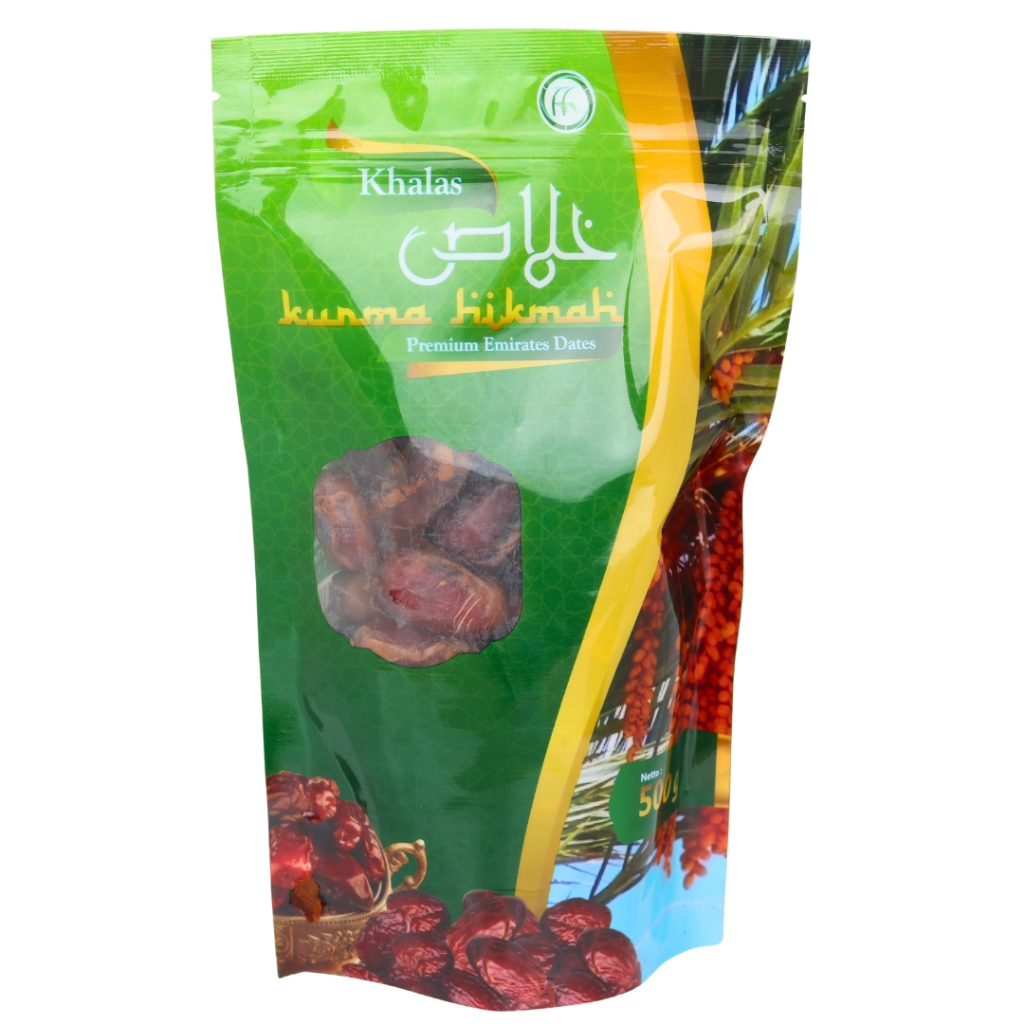 

Kurma Hikmah Khalas | Kholas 500gr | Premium Emirates Dates | Kemasan Pouch Lebih Higienis