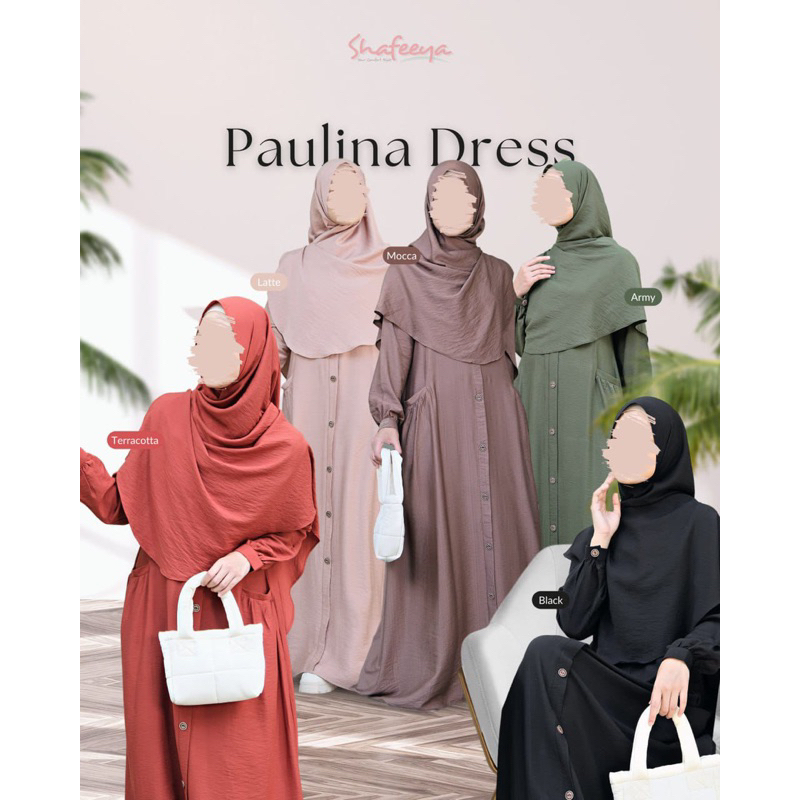 SHAFEEYA - PAULINA DRESS/GAMIS WANITA KAIN POLO LINEN MIX RAYON