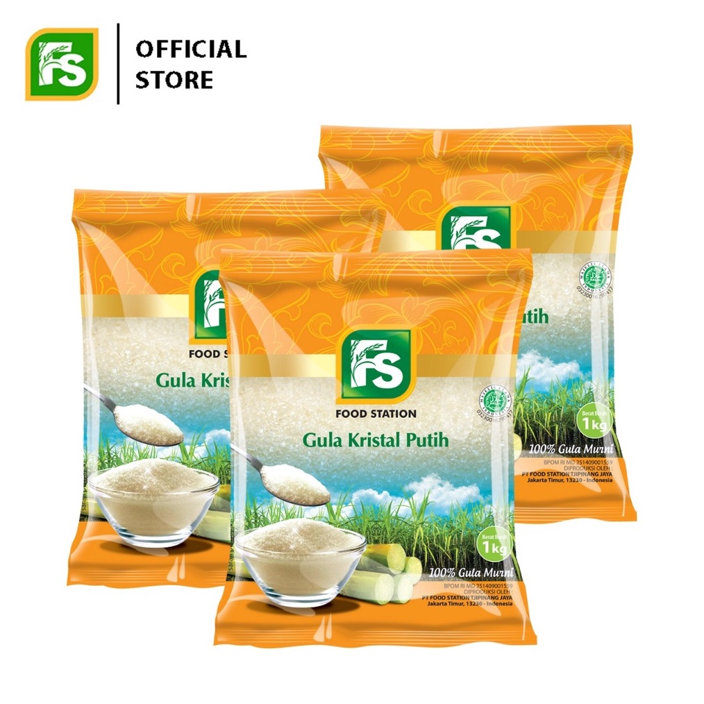 

COD Food Station FS Gula Pasir Premium 3pcs 1kg serbuuu