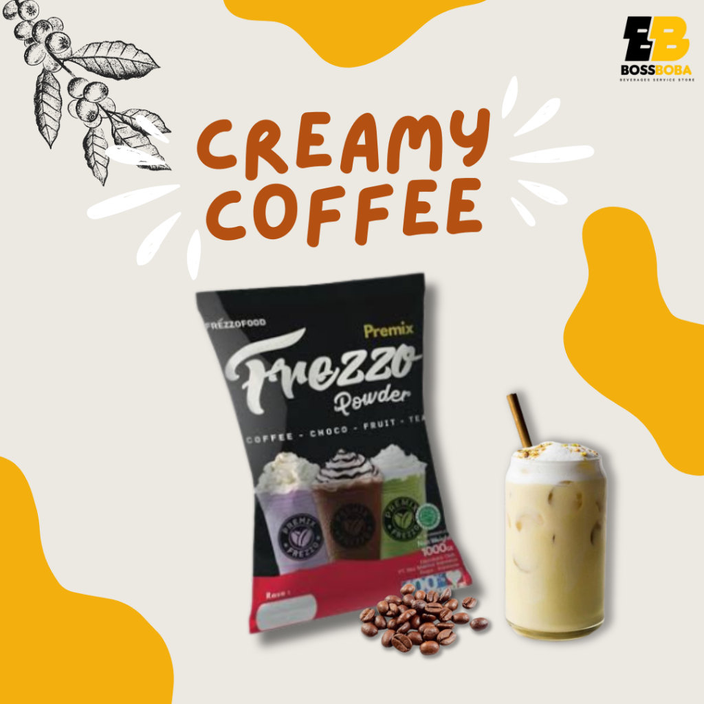 

Bubuk Minuman Rasa Creamy Coffee Premix Frezzo Powder Drink 1kg/Minuman Kekinian Murah/Bossboba