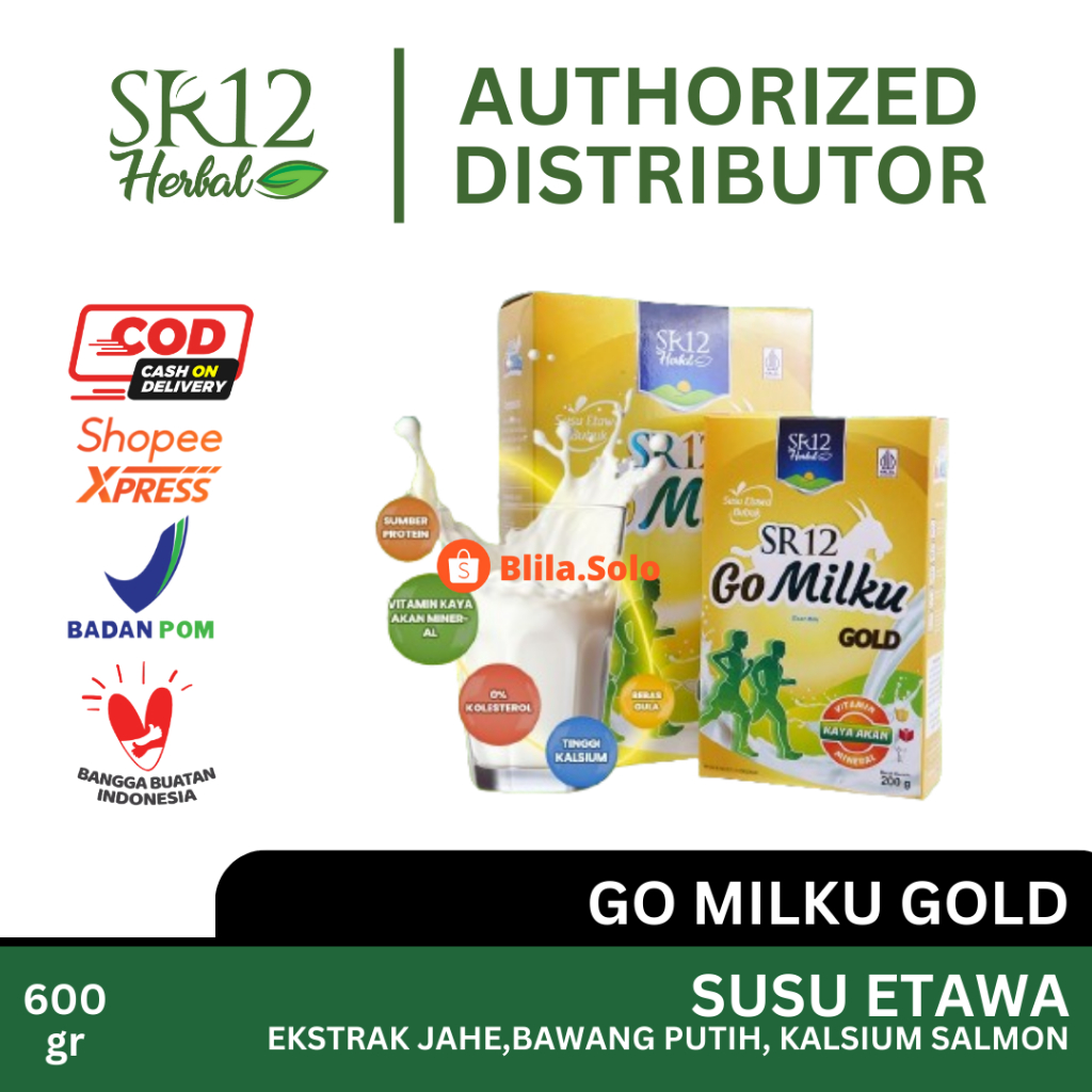 

GoMilku Gold SR12 600gr Original Go Milku Susu Kambing Etawa Ori Bubuk Kalsium Salmon Ekstrak Jahe Bawang Putih Membantu Mencegah Resiko Osteoporosis BPOM