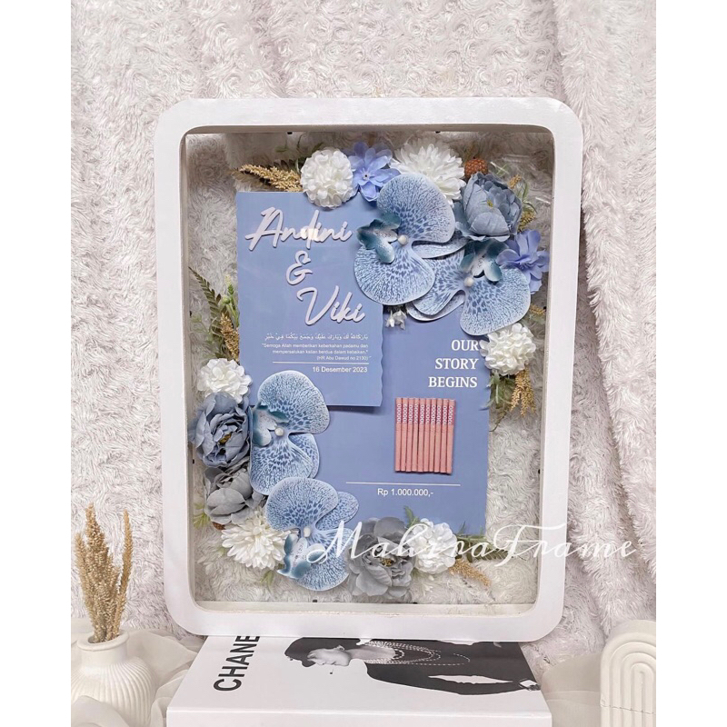 MAHAR TRANSPARAN - MAHAR ANGGREK - MAHAR KEKINIAN - Mahar 30x40cm