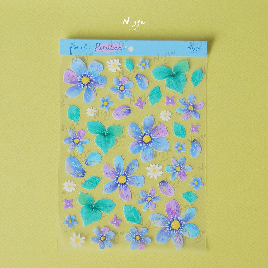 

Floral Hepatica Sticker Sheet | Botanical Sticker | Journaling Decor | Scrapbooking