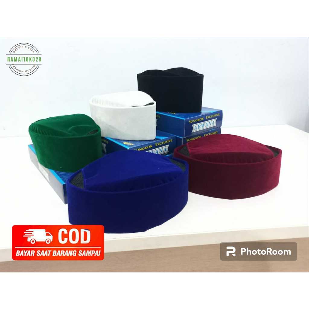 PECI SUSUN AC, SONGKOK SUSUN Hitam, Merah, Hijau, Putih, Biru, Kopiyah Susun