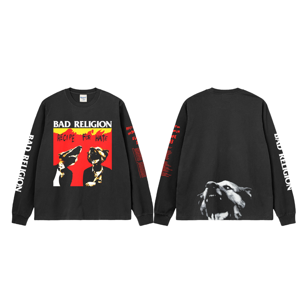 Brainstrore T-shirt Band Bad Religion recipe for hate tour europe 1993 Long Sleeve