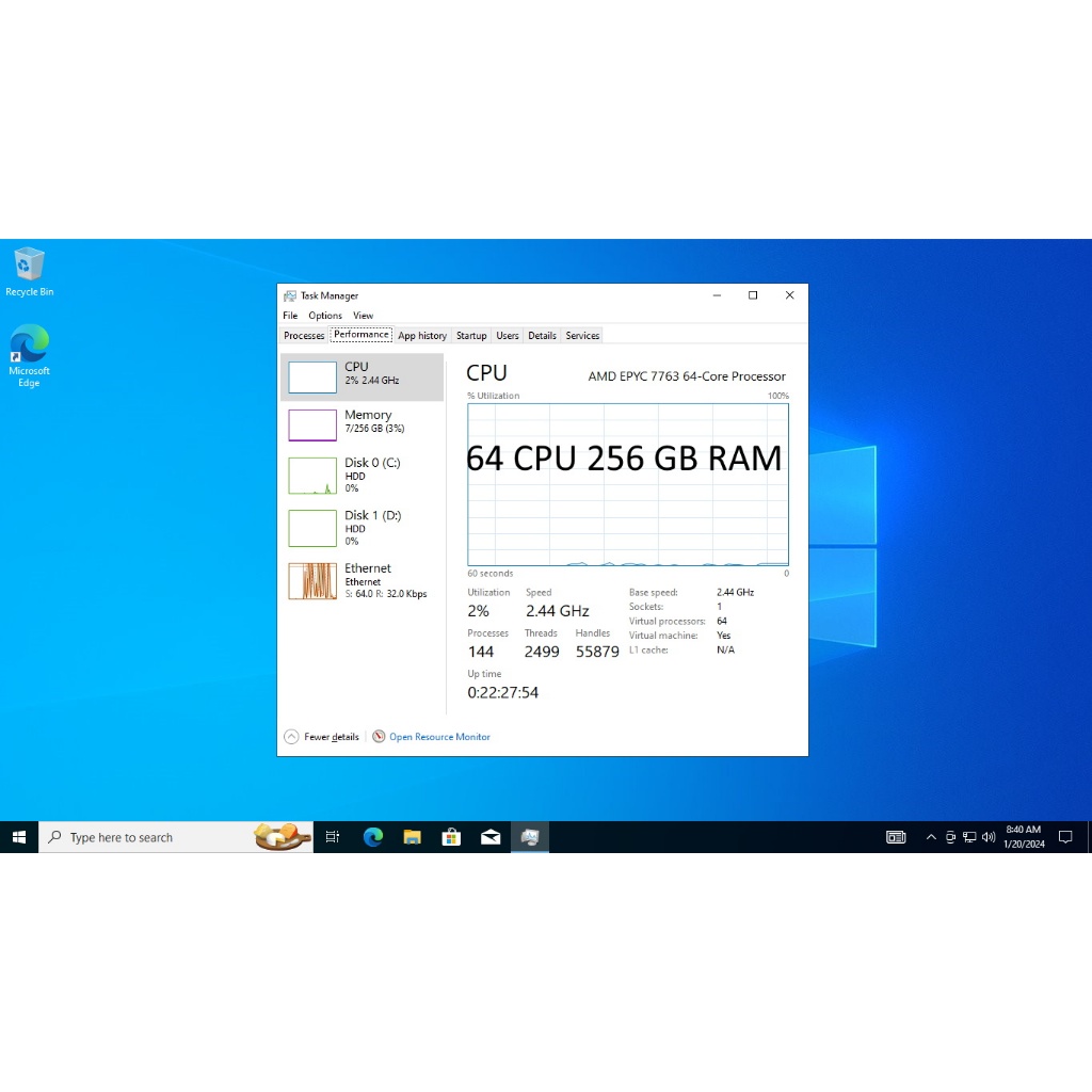 RDP Support,Emulator,OBS,Bot, Windows,Linux 64 CPU 256GB RAM