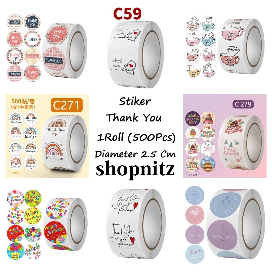 

Sticker Label Kemasan Kue Roti thank you bake with love