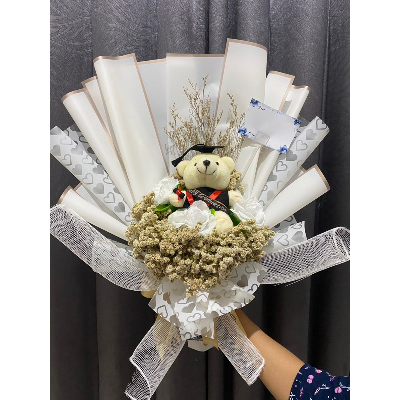 buket bunga artificial bouquet bucket bunga wisuda perpisahan ulang tahun bunga edelweis bunga kerin