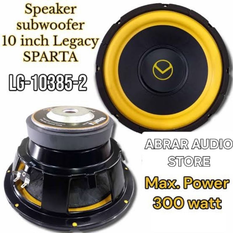 Speaker Subwoofer Legacy Sparta 10" 10 inch LG 10385 2 Speaker Audio Mobil