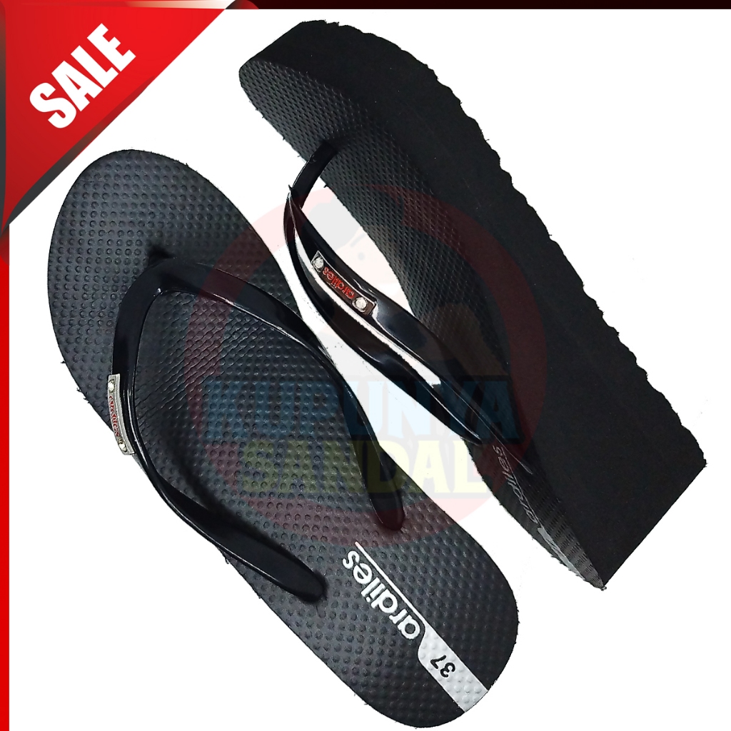 Sandal Wedges Wanita Kekinian - Ardiles Tefiti Sandal Jepit Tebal Wanita - Ardiles Olive Sandal Wani