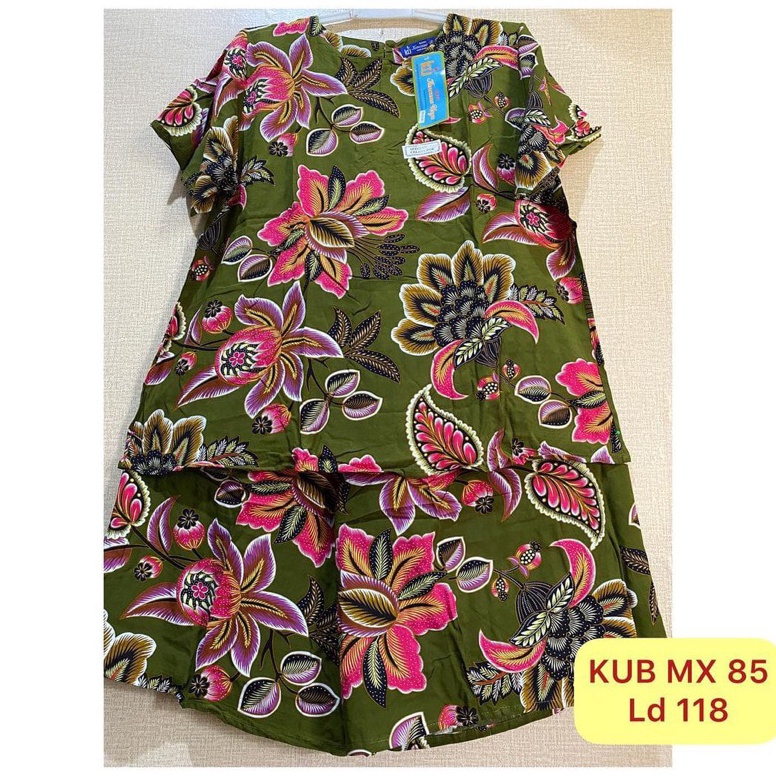 Tren Kekinian Batik Kencana Ungu Asli Setelan Celana Kulot Ld118 Jumbo Maxi 85 Label Biru  Baju Tidu