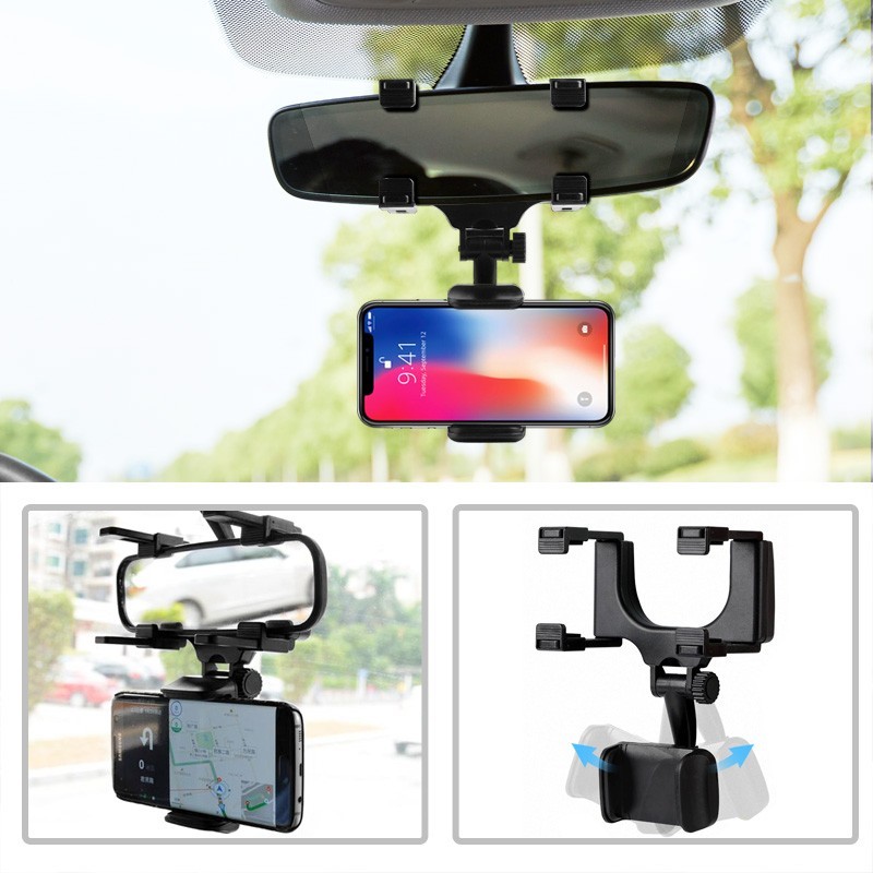 MJT S - HD 51 Phone Car Holder HP Universal di Spion Tengah Mobil Rear View Mirror Mount Model Cengk