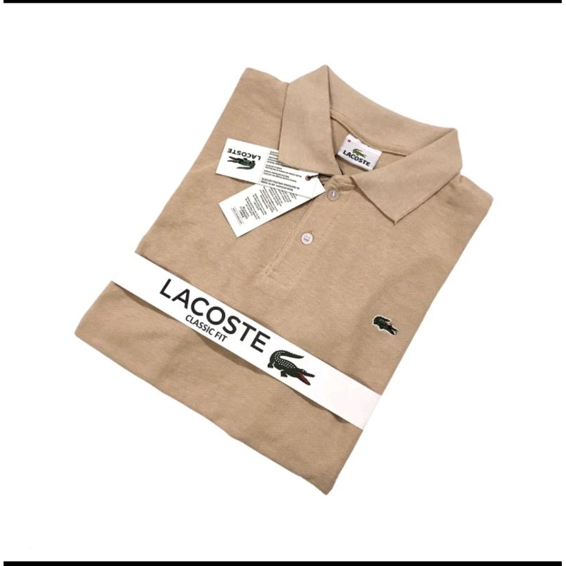 (COD) KAOS POLO SHIRT POLOS PRIA BERKERAH LENGAN PENDEK WARNA CREAM