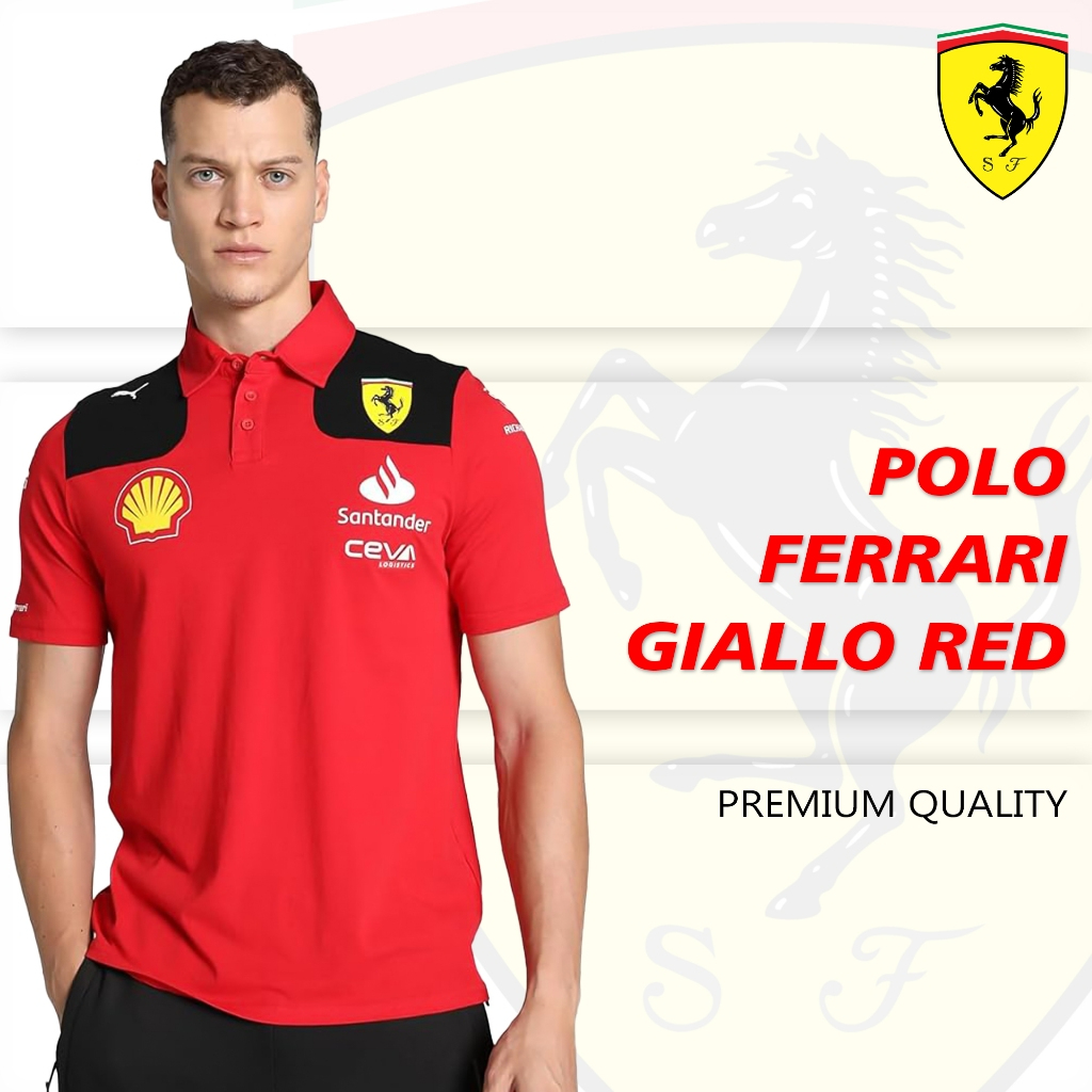 POLO SHIRT FERRARI GIALLO 2023 PREMIUM