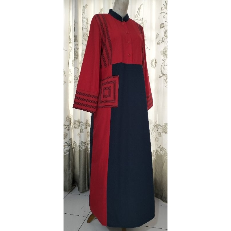 Gamis kombinasi kain lurik