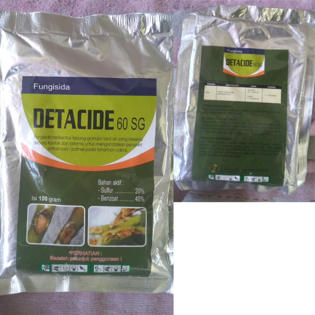 Fungisida DETACIDE 60 SG 100 Gram Pengendali Pathek Cabai