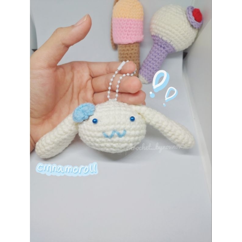 Gantungan Kunci Cinnamoroll Keychain Amigurumi Boneka Cinnamoroll