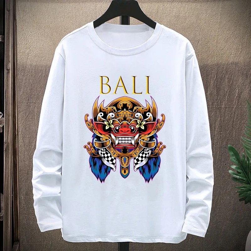 KAOS BALI PRIA/WANITA COTTON COMBED 24s LENGAN PANJANG/PRINTED BALI (BARONG KET)