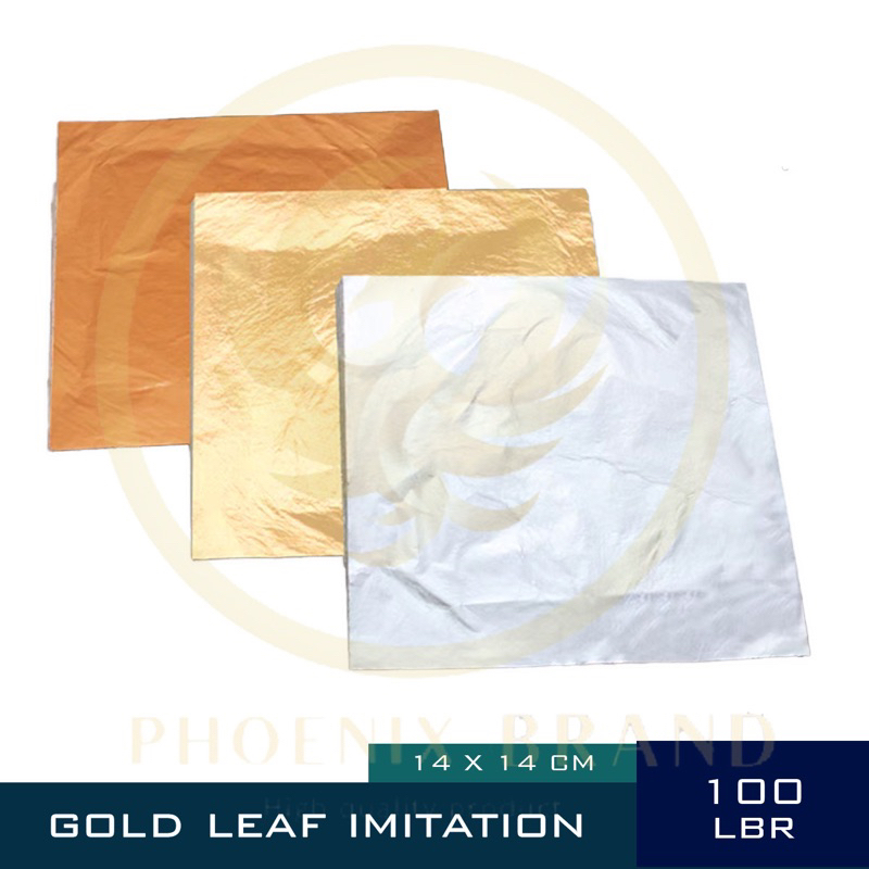 100 lbr Gold Foil Gold Leaf 14 CM Lembar Kertas Emas Imitasi Prada Jerman Prada Sepuh