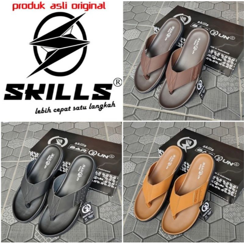 Skills sandal casual pria sandal japit skills best seller size 39-43