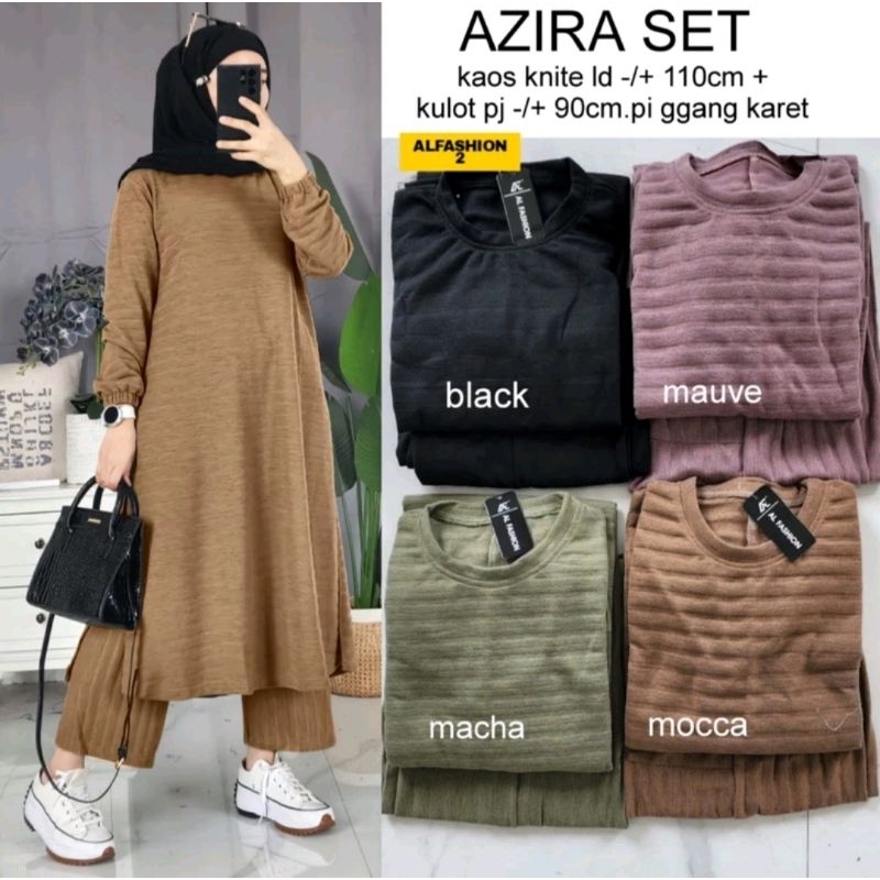 SETELAN WANITA KULOT LONG TUNIK AZIRA SET